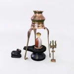 2″ Black Narmadeshwar Shivling Set for Home – Shivling, Jaladhari, Nandi, Naag, Trishul and Kalash with Stand